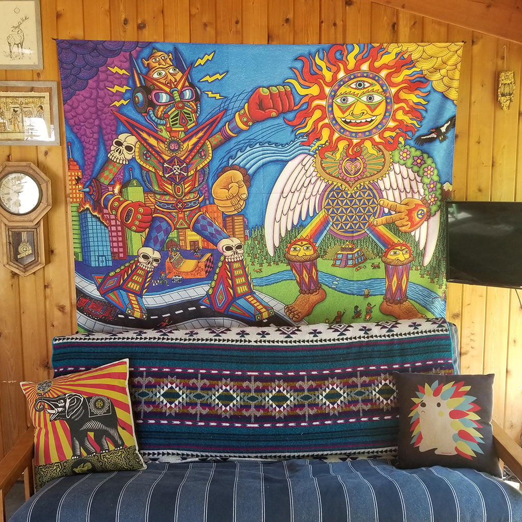 "The Battle of Mind N Soul" Tapestry