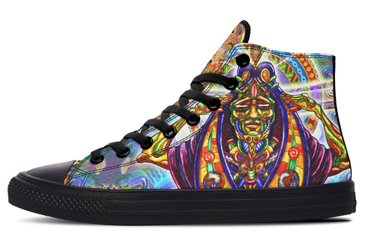 "Messeges From A Healing Fractal Dimention" High Tops