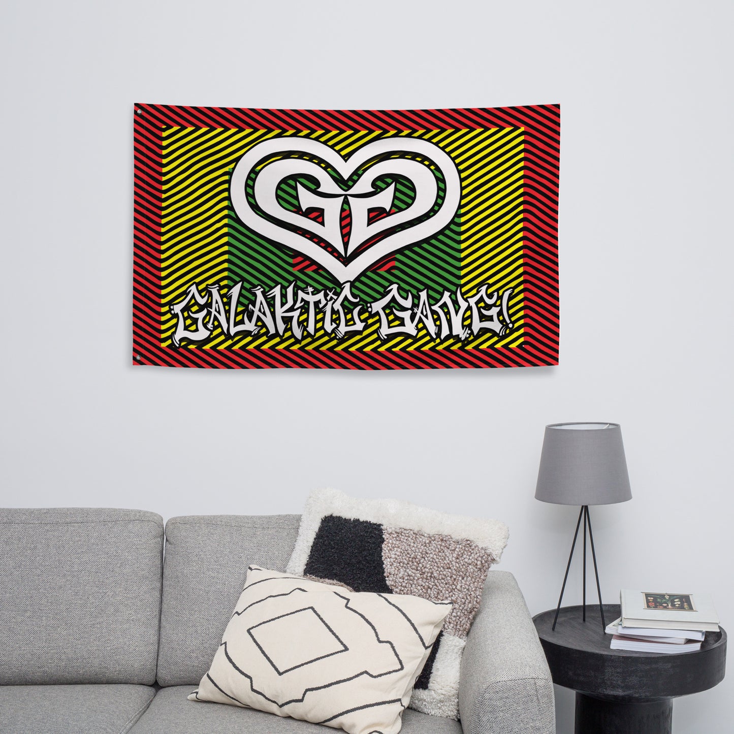 Galaktic Gang "GG Love" Flag - Rasta